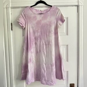 Purple Tie-Dye Swing Dress